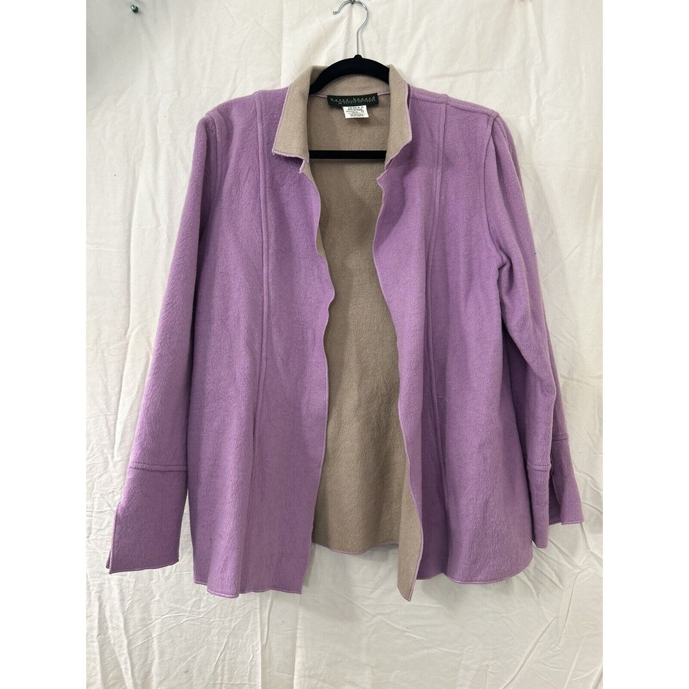 harve benard womens wool Blend dressy blazer jacket size 12 lavender‎ purple Tan
